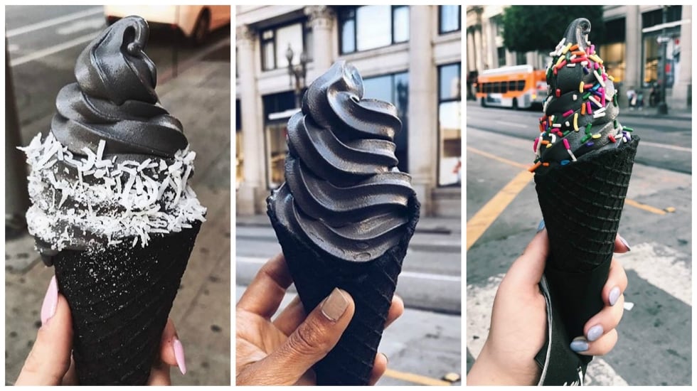 Gelato nero: anche la cialda diventa total black (e conquista Instagram)