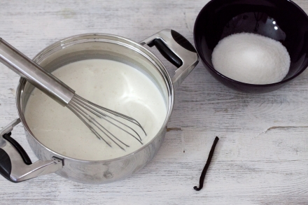 Preparazione Panna cotta senza colla di pesce - Fase 3 Preparazione Panna cotta senza colla di pesce - Fase 3