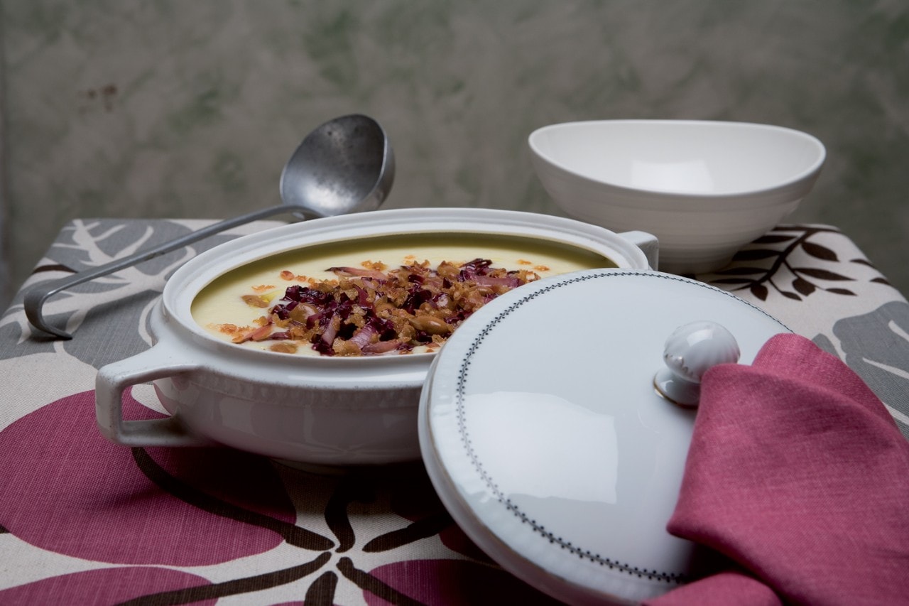 Zuppa di radicchio e polenta ricetta