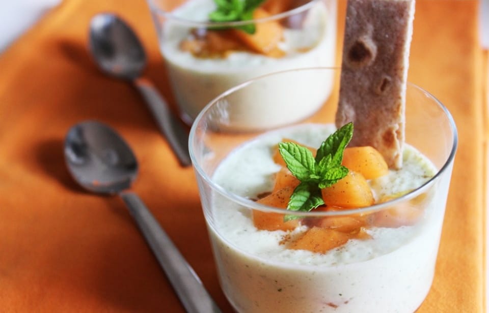Crema di yogurt, cetrioli e melone ricetta