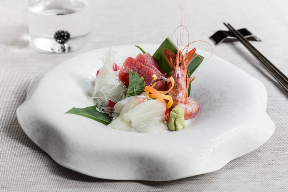 Sashimi di tonno, dentice e gamberi ricetta