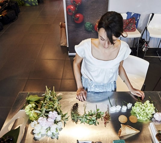 Composizioni floreali per la tavola: il gelato di fiori!