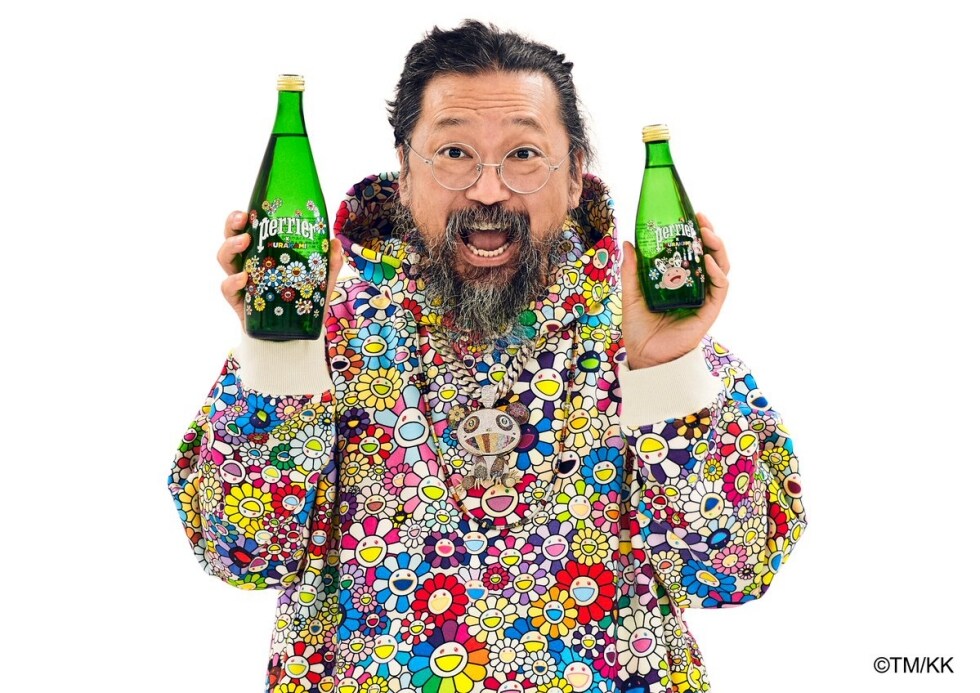 Acqua d'artista: Takashi Murakami firma le bottiglie Perrier