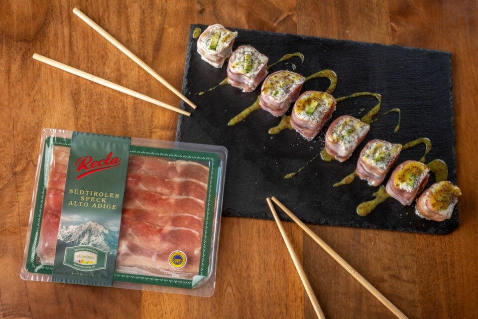 Hosomaki di Speck Alto Adige IGP e avocado