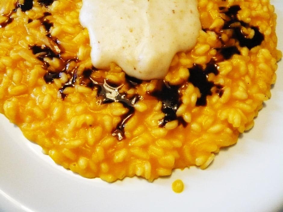 Risotto Alla Zucca con Crema di Parmigiano e Aceto Balsamico ricetta