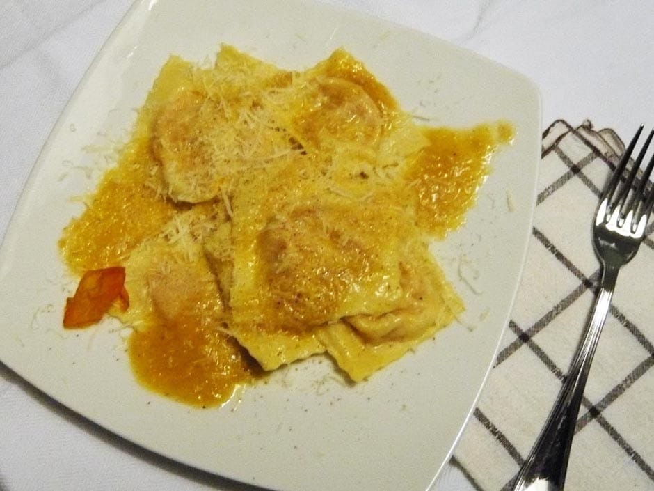 Tortelli di Zucca con Soffritto al Lardo ricetta