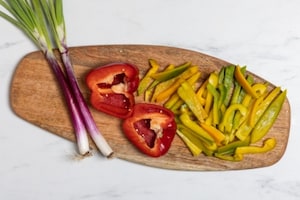Preparazione Bucatini con salsa ai peperoni - Fase 1