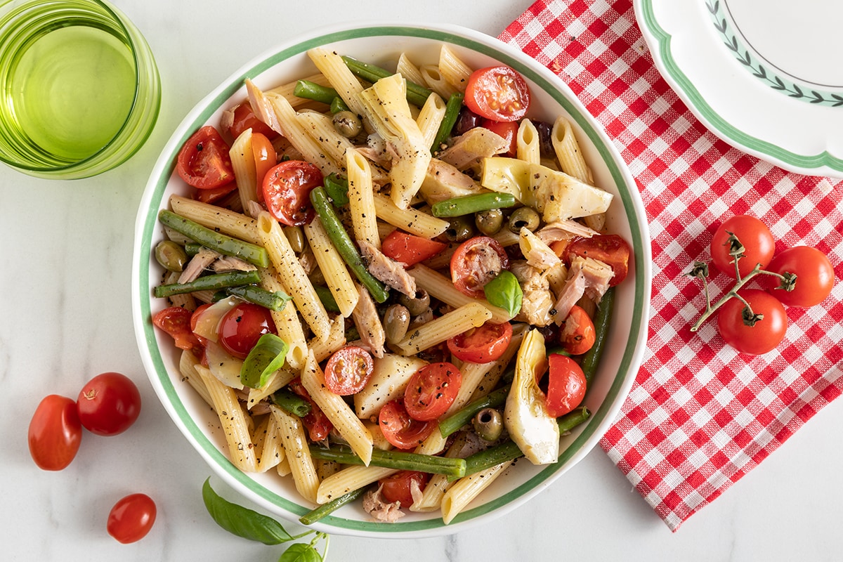 Insalata di penne al tonno e fagiolini ricetta