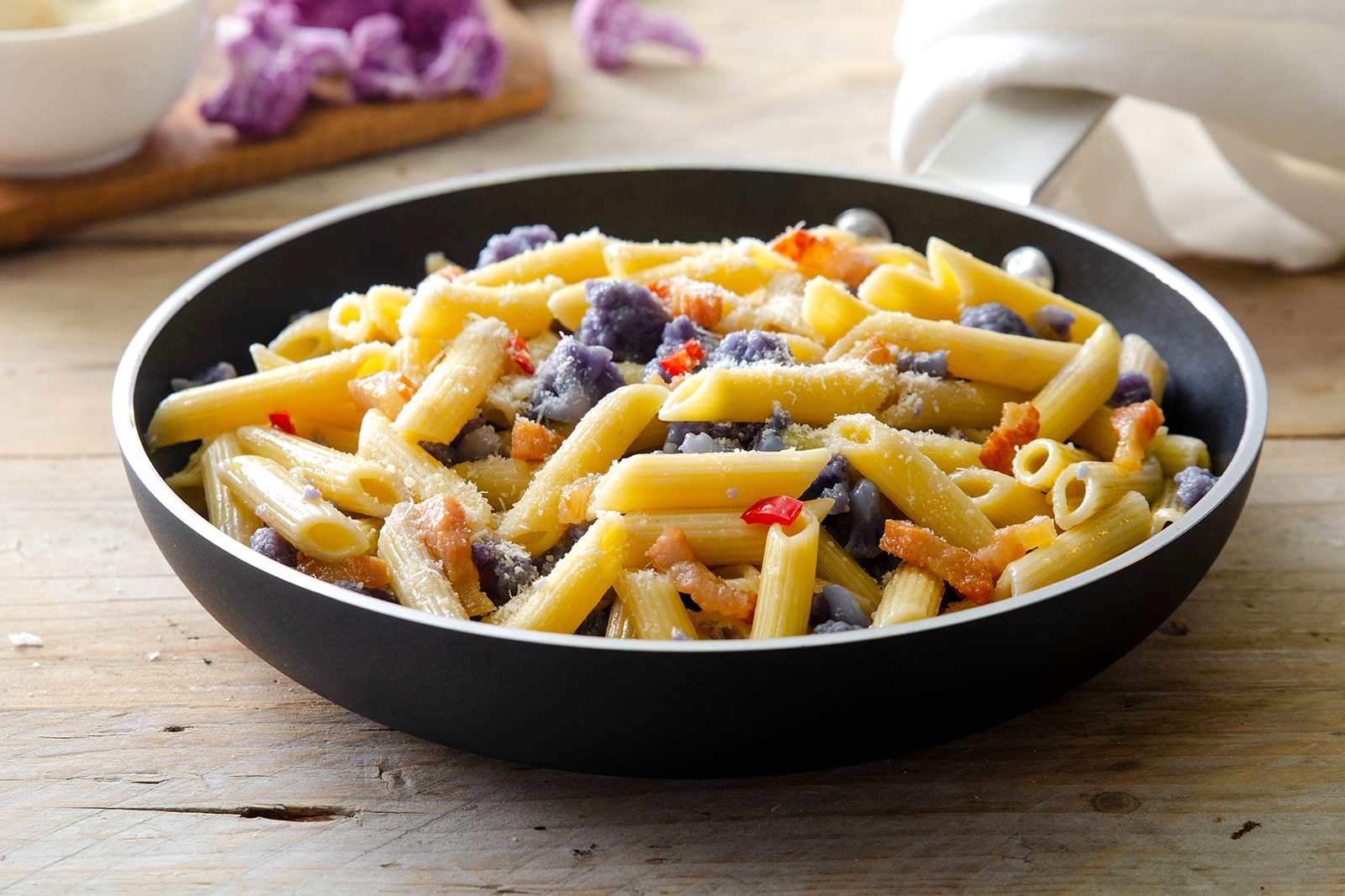 Penne con cavolfiore viola ricetta