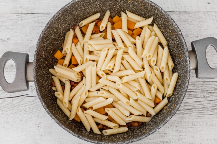 Preparazione Penne con la zucca - Fase 3 Preparazione Penne con la zucca - Fase 3