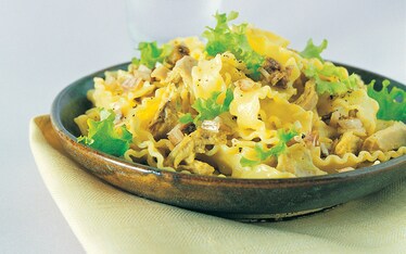 Reginelle, lattughino e filetti di coniglio