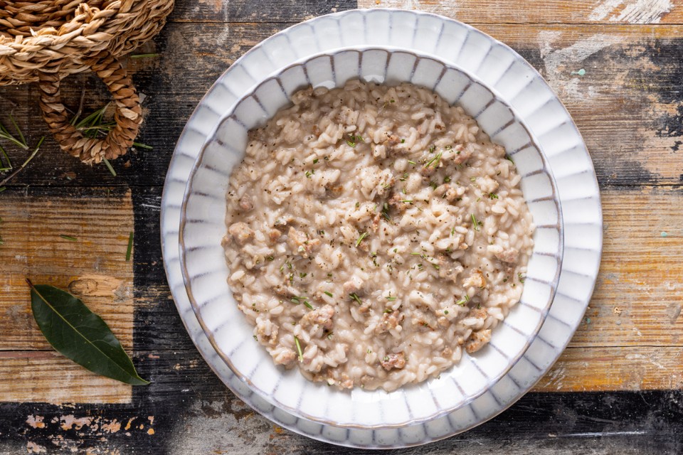 Risotto con salsiccia Risotto con salsiccia