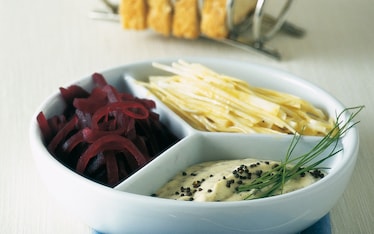 Barbabietole e sedano rapa con maionese alla senape