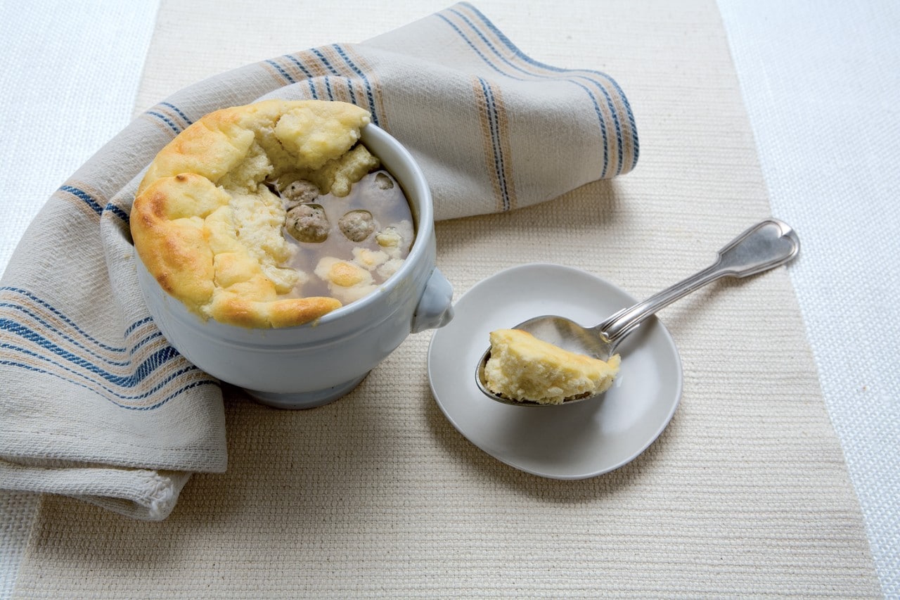 Ciusceddu o brodo soufflé con ricotta ricetta