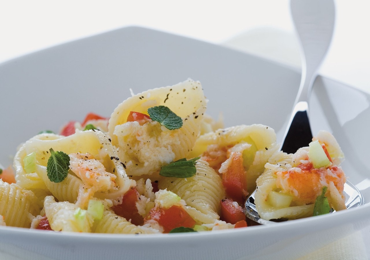 Conchiglie e granceola ricetta