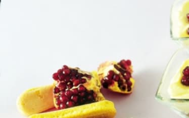 Crema al mascarpone, torrone e melograno