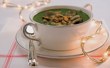 Crema di spinaci alle vongole