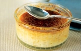 Crème brûlée al formaggio con salsa d’arancia