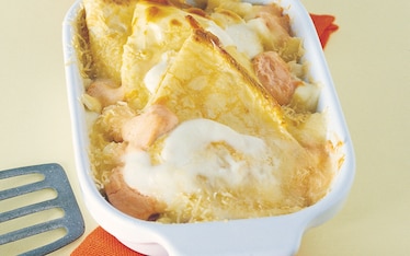 Crêpe al quartirolo in salsa rosa