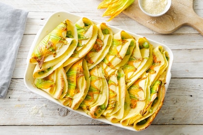 Crêpes agli asparagi e fiori di zucca