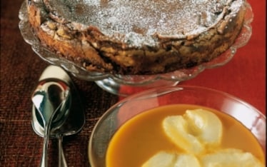 Torta al cioccolato con salsa al caramello