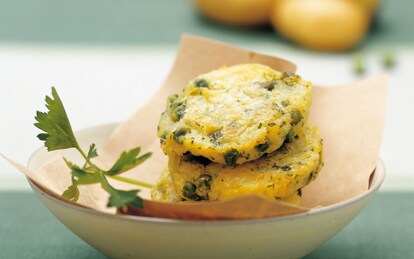 Frittelle di piselli e patate