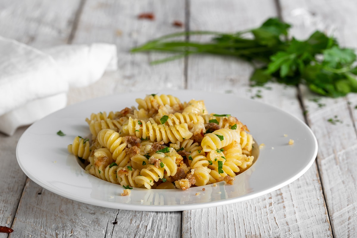 Fusilli con la mollica ricetta