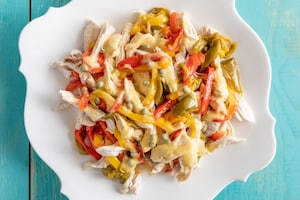 Preparazione Insalata di pollo e peperoni in agrodolce - Fase 3