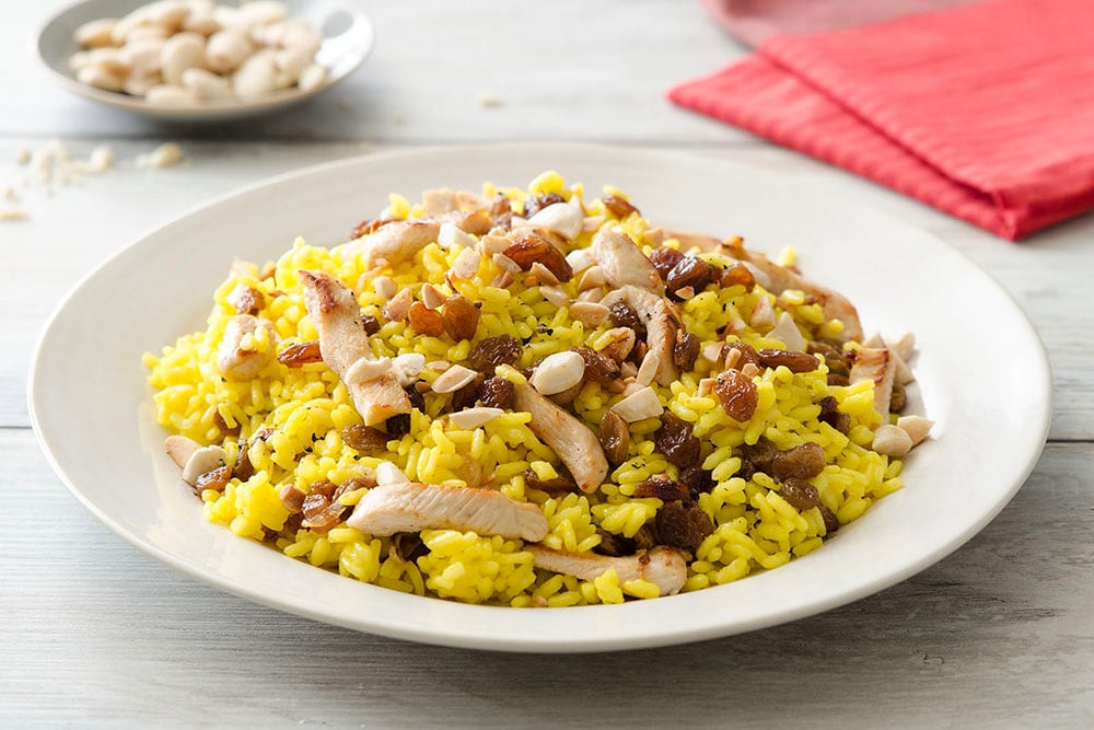 Insalata di riso e pollo con zenzero e zafferano ricetta