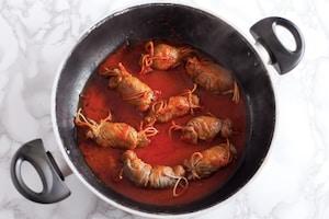 Preparazione Messicanini di vitello con cipolline e salsa al basilico - Fase 4