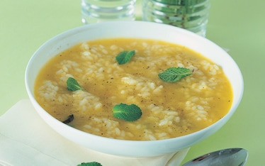 Minestra di riso e menta