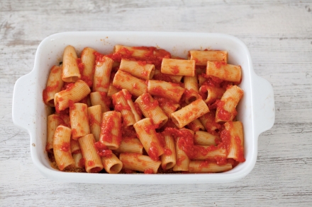Preparazione Pasta e pomodori al forno - Fase 4 Preparazione Pasta e pomodori al forno - Fase 4