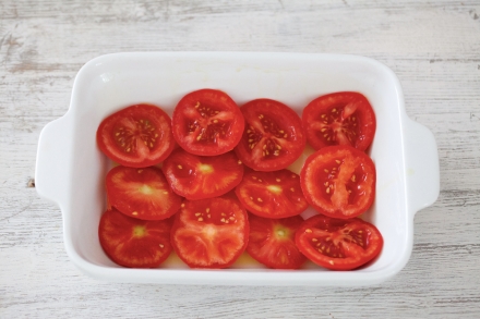 Preparazione Pasta e pomodori al forno - Fase 3 Preparazione Pasta e pomodori al forno - Fase 3