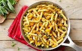 Penne con lenticchie e ragù di verdure