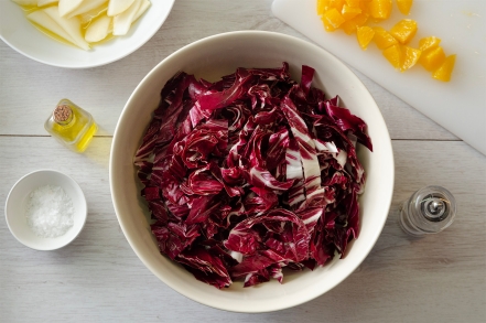 Preparazione Radicchio rosso con pere e arance - Fase 2 Preparazione Radicchio rosso con pere e arance - Fase 2