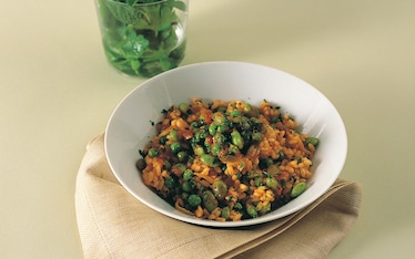 Risotto con fave e piselli
