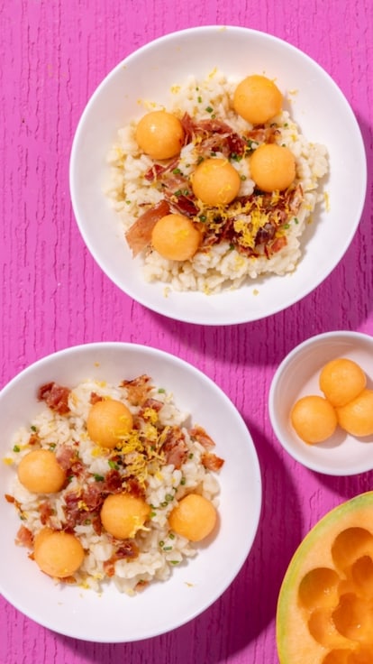 Risotto freddo al melone e speck