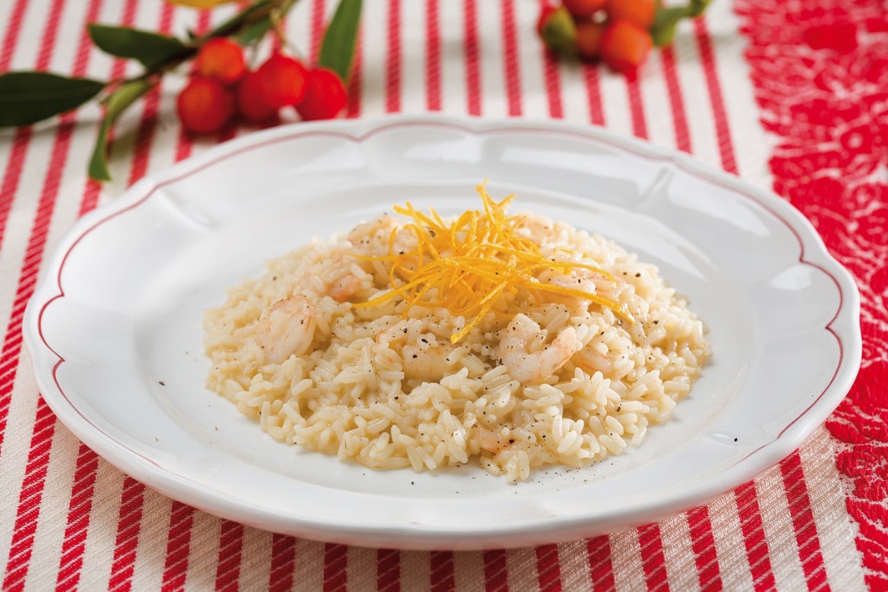 Risotto ai gamberetti all'arancia ricetta