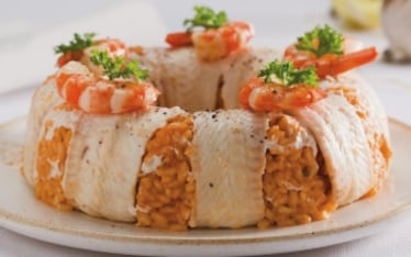 Timballo di riso ai gamberetti