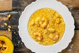 Risotto con zucca e gamberoni