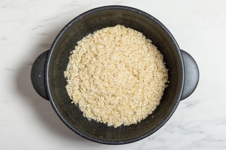 Preparazione Risotto con zucca e gamberoni - Fase 2 Preparazione Risotto con zucca e gamberoni - Fase 2