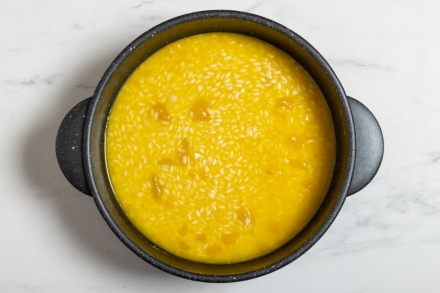 Preparazione Risotto con zucca e gamberoni - Fase 3 Preparazione Risotto con zucca e gamberoni - Fase 3