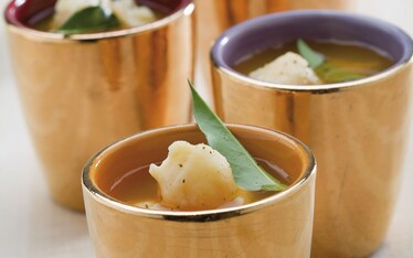 Ristretto di zucca con polpettine speziate