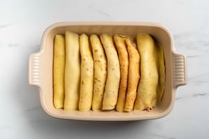 Preparazione Crêpes al prosciutto cotto e besciamella - Fase 3