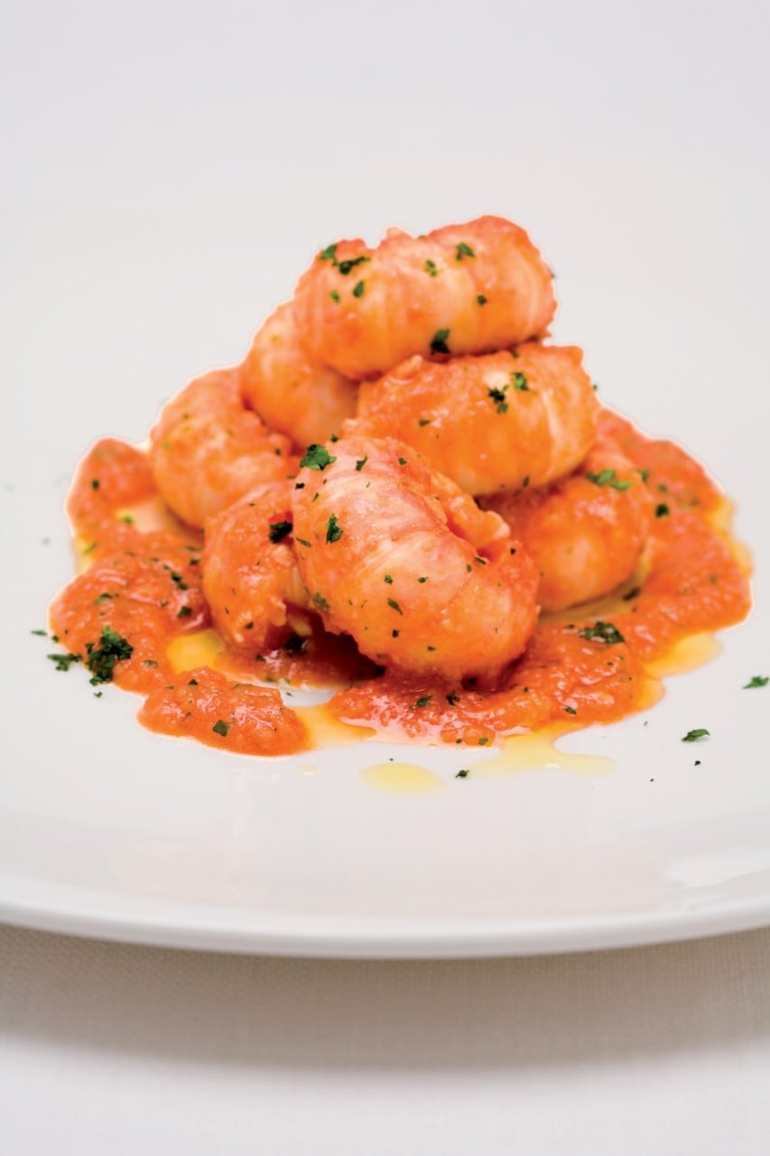 Scampi in “bùzara” ricetta