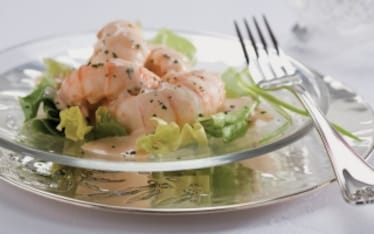 Scampi con salsa di agrumi