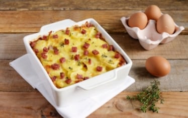 Sformato di patate, pecorino e salame