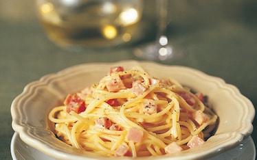 Spaghetti al prosciutto e mascarpone
