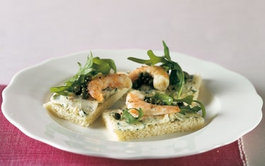 Tartine al burro di gamberetti