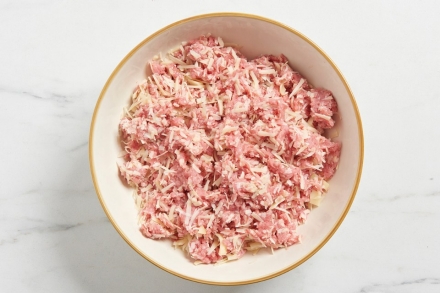 Preparazione Tortino di carne tritata - Fase 2 Preparazione Tortino di carne tritata - Fase 2